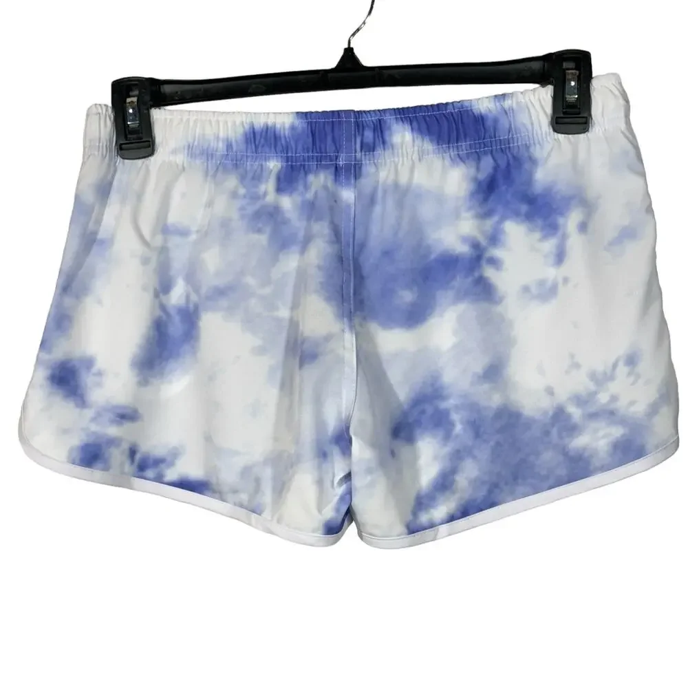 Franks Large Swim Board Shorts Tie-Dye Quick Dry Pockets Elastic Waist Purple
